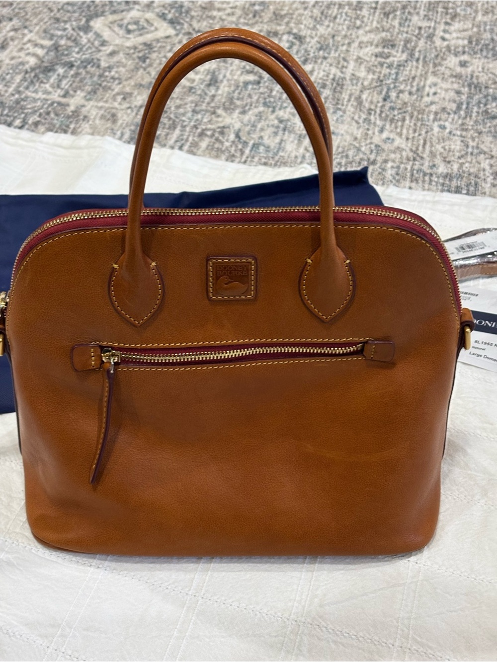 Dooney & Bourke Large Domed Florentine Leather in Natural